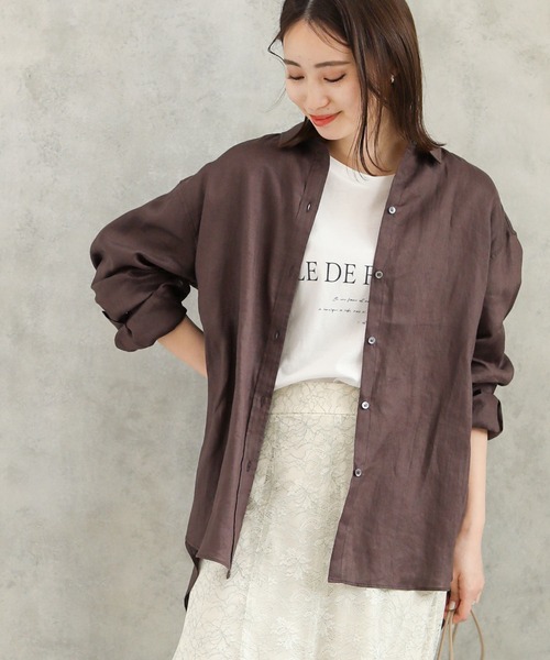SCOT CLUB - CLOCHE フレンチ リネン トップス CLOCHE（クロシェ）の「フレンチリネン シャツ（シャツ/ブラウス