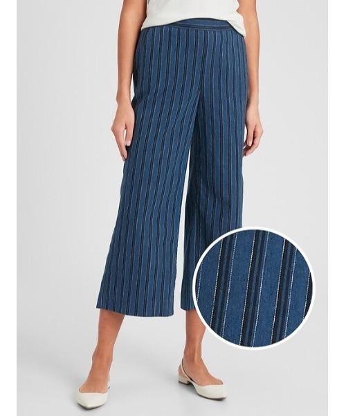 Store Banana Store Rowan Republic その他パンツ Republic Republic セール Store バナナリパブリック Rowan Factory Factory ワイドレッグリネンブレンドクロップパンツ その他パンツ Banana ファクトリーストア のファッション