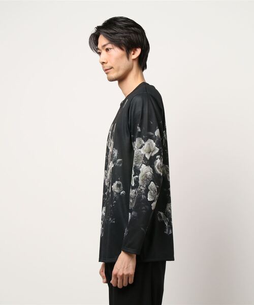 SHELLAC(シェラック)の「シェラック/SHELLAC バタフライ クルーネック長袖Tシャツ(Tシャツ/カットソー・メンズ・ベージュ/ブラック・MEDIUM/LARGE)」の4枚目の写真