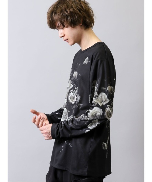 SHELLAC(シェラック)の「シェラック/SHELLAC バタフライ クルーネック長袖Tシャツ(Tシャツ/カットソー・メンズ・ベージュ/ブラック・MEDIUM/LARGE)」の8枚目の写真