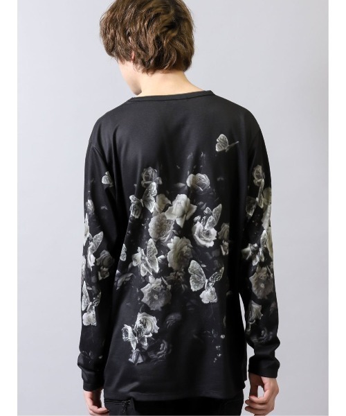 SHELLAC(シェラック)の「シェラック/SHELLAC バタフライ クルーネック長袖Tシャツ(Tシャツ/カットソー・メンズ・ベージュ/ブラック・MEDIUM/LARGE)」の9枚目の写真