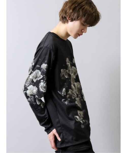 SHELLAC(シェラック)の「シェラック/SHELLAC バタフライ クルーネック長袖Tシャツ(Tシャツ/カットソー・メンズ・ベージュ/ブラック・MEDIUM/LARGE)」の10枚目の写真