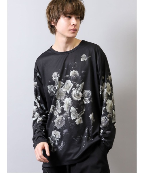 SHELLAC(シェラック)の「シェラック/SHELLAC バタフライ クルーネック長袖Tシャツ(Tシャツ/カットソー・メンズ・ベージュ/ブラック・MEDIUM/LARGE)」の11枚目の写真