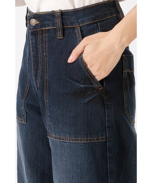 ElegChic（エレグシック）の「ベイカーワイドデニム（デニムパンツ・レディース・ネイビー/ダークネイビー・XXL/4L/L/XL/M）」の18枚目の写真