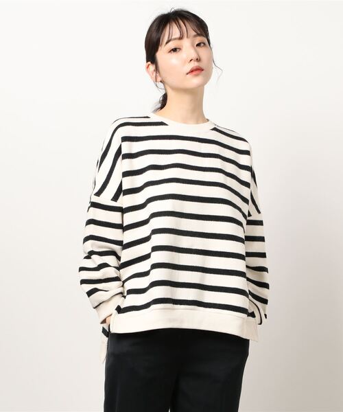 Day and Grade（デイアンドグレイド）の「裏起毛ボーダートレーナー（ニット/セーター・レディース・ホワイト・FREE）」の12枚目の写真