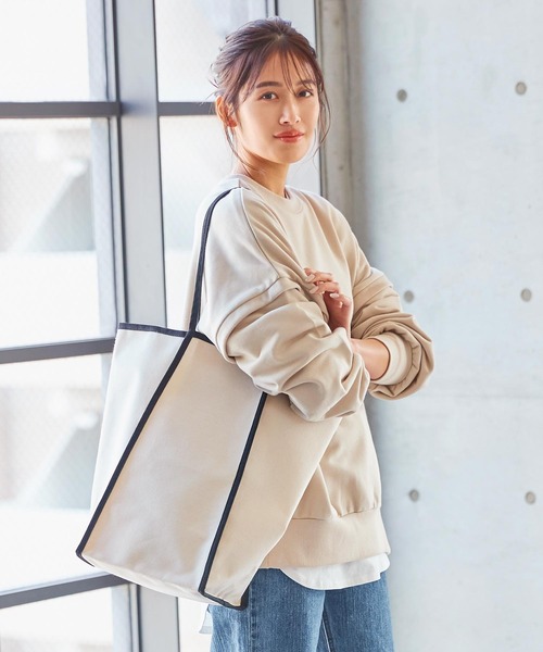 KOBE LETTUCE（コウベレタス）の「ナローハンドルキャンバストートバッグ（トートバッグ・レディース・パープル系その他/カーキ/ブラック・FREE）」の8枚目の写真