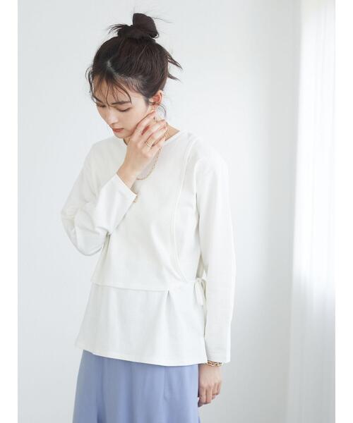 CRAFT STANDARD BOUTIQUE（クラフトスタンダードブティック）の「レイヤード針抜きカットプルオーバー　＊（Tシャツ/カットソー・レディース・ベージュ/ブラック/オフホワイト/ピンク・FREE）」の9枚目の写真