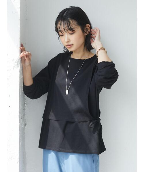 CRAFT STANDARD BOUTIQUE（クラフトスタンダードブティック）の「レイヤード針抜きカットプルオーバー　＊（Tシャツ/カットソー・レディース・ベージュ/ブラック/オフホワイト/ピンク・FREE）」の8枚目の写真