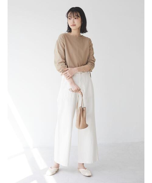 CRAFT STANDARD BOUTIQUE（クラフトスタンダードブティック）の「レイヤード針抜きカットプルオーバー　＊（Tシャツ/カットソー・レディース・ベージュ/ブラック/オフホワイト/ピンク・FREE）」の19枚目の写真