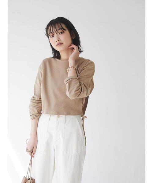 CRAFT STANDARD BOUTIQUE（クラフトスタンダードブティック）の「レイヤード針抜きカットプルオーバー　＊（Tシャツ/カットソー・レディース・ベージュ/ブラック/オフホワイト/ピンク・FREE）」の22枚目の写真