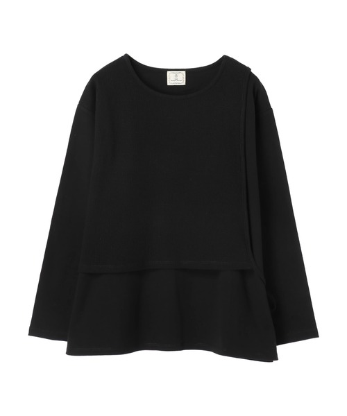 CRAFT STANDARD BOUTIQUE（クラフトスタンダードブティック）の「レイヤード針抜きカットプルオーバー　＊（Tシャツ/カットソー・レディース・ベージュ/ブラック/オフホワイト/ピンク・FREE）」の6枚目の写真