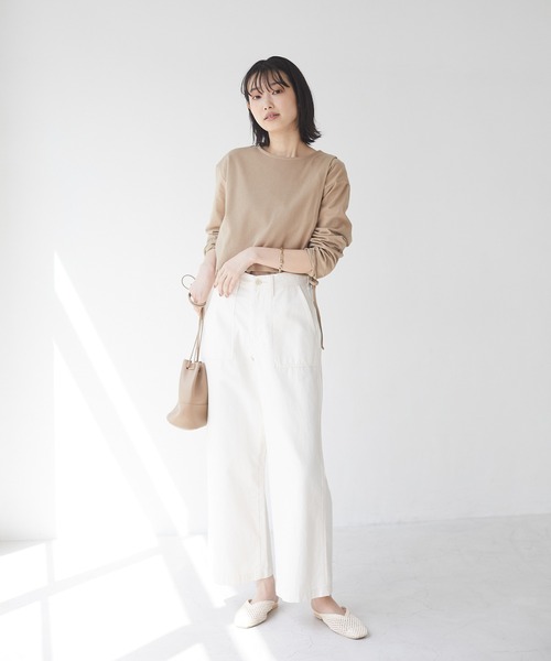 CRAFT STANDARD BOUTIQUE（クラフトスタンダードブティック）の「レイヤード針抜きカットプルオーバー　＊（Tシャツ/カットソー・レディース・ベージュ/ブラック/オフホワイト/ピンク・FREE）」の12枚目の写真