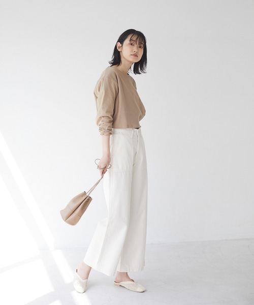 CRAFT STANDARD BOUTIQUE（クラフトスタンダードブティック）の「レイヤード針抜きカットプルオーバー　＊（Tシャツ/カットソー・レディース・ベージュ/ブラック/オフホワイト/ピンク・FREE）」の13枚目の写真