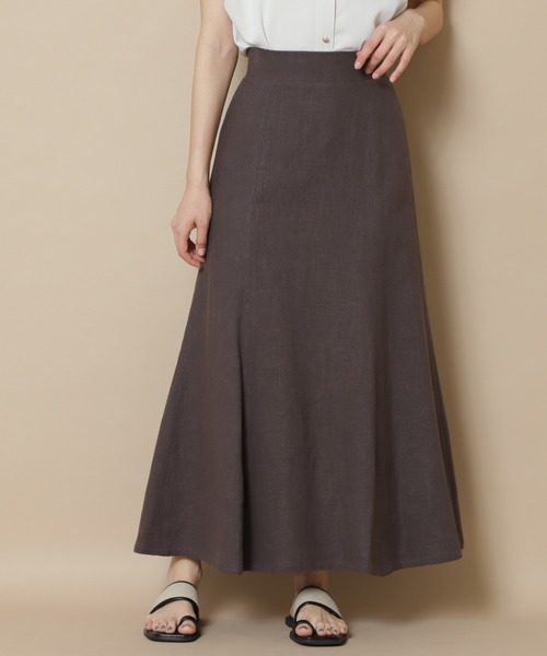 N.（N. Natural Beauty Basic）（エヌエヌナチュラルビューティーベーシック）の「【追加生産】【S Size Line】◆麻混マキシマーメイドスカート（スカート・レディース・イエロー/グレー/ホワイト・MEDIUM/SMALL）」の4枚目の写真