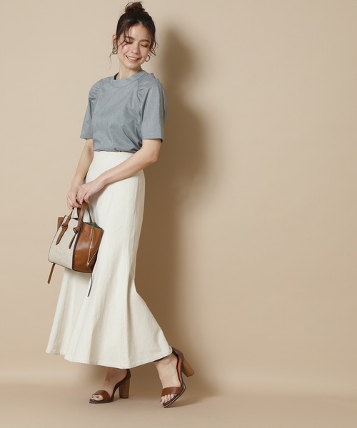 N.（N. Natural Beauty Basic）（エヌエヌナチュラルビューティーベーシック）の「【追加生産】【S Size Line】◆麻混マキシマーメイドスカート（スカート・レディース・イエロー/グレー/ホワイト・MEDIUM/SMALL）」の8枚目の写真