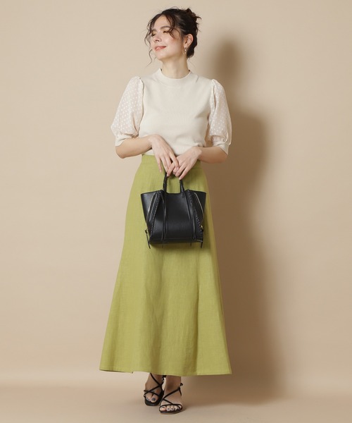 N.（N. Natural Beauty Basic）（エヌエヌナチュラルビューティーベーシック）の「【追加生産】【S Size Line】◆麻混マキシマーメイドスカート（スカート・レディース・イエロー/グレー/ホワイト・MEDIUM/SMALL）」の7枚目の写真