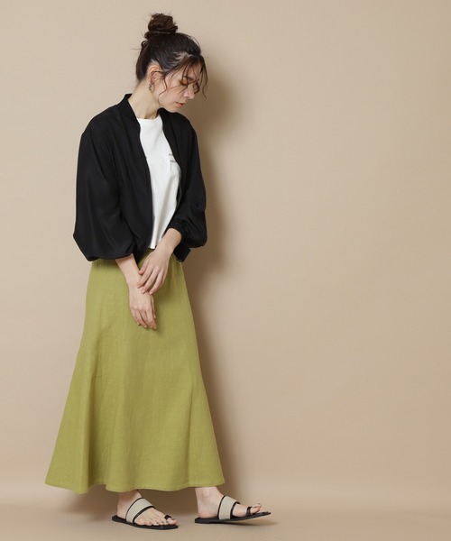 N.（N. Natural Beauty Basic）（エヌエヌナチュラルビューティーベーシック）の「【追加生産】【S Size Line】◆麻混マキシマーメイドスカート（スカート・レディース・イエロー/グレー/ホワイト・MEDIUM/SMALL）」の11枚目の写真