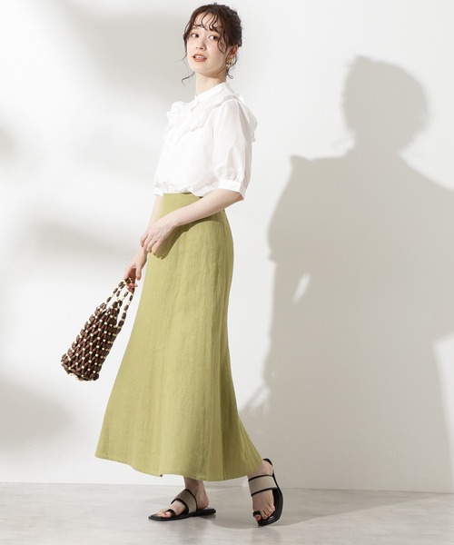 N.（N. Natural Beauty Basic）（エヌエヌナチュラルビューティーベーシック）の「【追加生産】【S Size Line】◆麻混マキシマーメイドスカート（スカート・レディース・イエロー/グレー/ホワイト・MEDIUM/SMALL）」の20枚目の写真