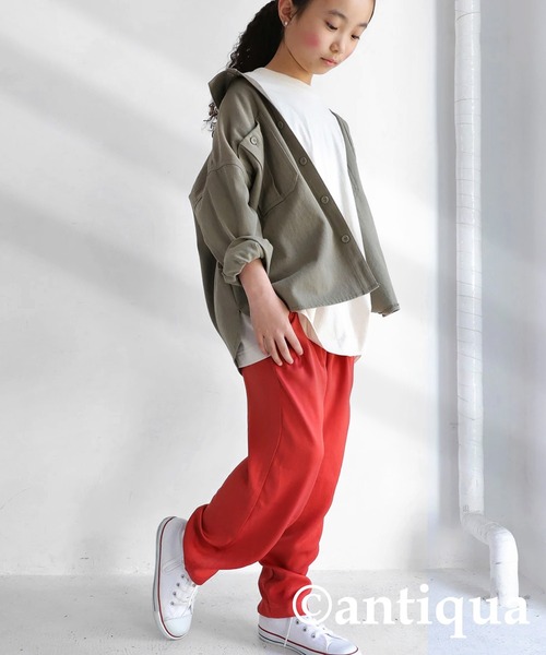 antiqua（アンティカ）の「穿き心地抜群◎キッズサテンパンツ（その他パンツ・キッズ・オレンジ系その他/ブラック/ミント/グリーン/ブルー系その他/マスタード・3/4）」の13枚目の写真