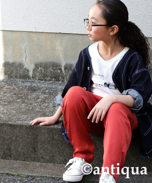 antiqua（アンティカ）の「穿き心地抜群◎キッズサテンパンツ（その他パンツ・キッズ・オレンジ系その他/ブラック/ミント/グリーン/ブルー系その他/マスタード・3/4）」の14枚目の写真