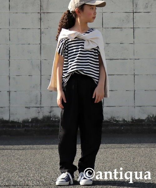 antiqua（アンティカ）の「穿き心地抜群◎キッズサテンパンツ（その他パンツ・キッズ・オレンジ系その他/ブラック/ミント/グリーン/ブルー系その他/マスタード・3/4）」の11枚目の写真