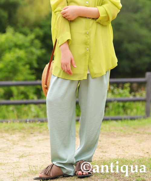 antiqua（アンティカ）の「穿き心地抜群◎キッズサテンパンツ（その他パンツ・キッズ・オレンジ系その他/ブラック/ミント/グリーン/ブルー系その他/マスタード・3/4）」の7枚目の写真