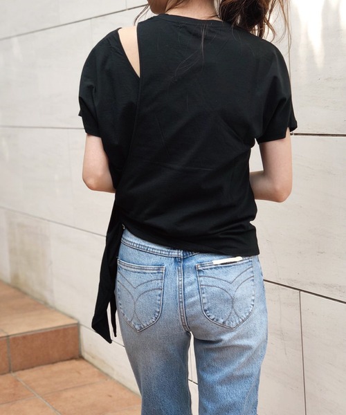 Banner Barrett(バナーバレット)の「【手洗い可】アシンメトリーレイヤードTシャツ(Tシャツ/カットソー・レディース・ブラック/ベージュ/アイボリー・38)」の8枚目の写真