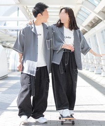 PairPair | 配色ステッチ開襟シャツ(ユニセックス)(シャツ/ブラウス)