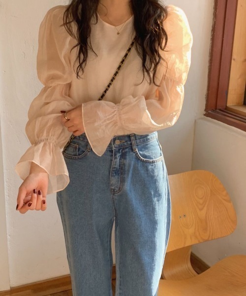 emi+（エミプラス）の「バックリボンシアーブラウス（Tシャツ/カットソー・レディース・ホワイト/ベージュ・FREE）」の19枚目の写真