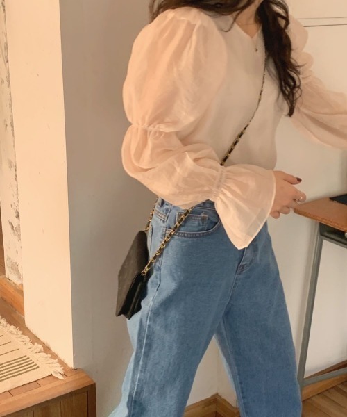 emi+（エミプラス）の「バックリボンシアーブラウス（Tシャツ/カットソー・レディース・ホワイト/ベージュ・FREE）」の21枚目の写真