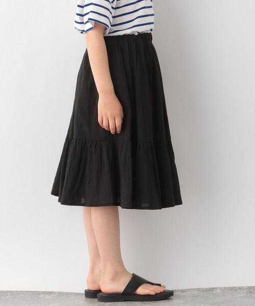 GLOBAL WORK(グローバルワーク)の「【キッズ】楊柳ボイル切替えスカート/946972(スカート・キッズ・グレー/ダークブラウン/ブラック・110cm/150cm/120cm/130cm/140cm/100cm/160cm)」の2枚目の写真