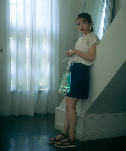 vis-`a-vis（ビサビ）の「【WEB限定】フリルピンタックフレンチスリーブブラウス（シャツ/ブラウス・レディース・ブラック/オリーブ/キナリ・FREE）」の19枚目の写真