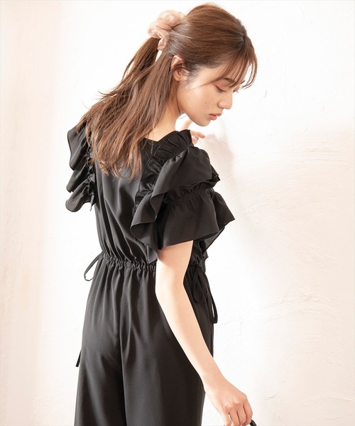 WILLSELECTION(ウィルセレクション)の「ドライストレッチラッフルコンビネゾン(つなぎ/オールインワン・レディース・ブラック/ネイビー・MEDIUM)」の6枚目の写真