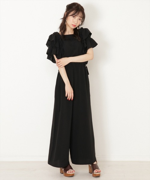 WILLSELECTION(ウィルセレクション)の「ドライストレッチラッフルコンビネゾン(つなぎ/オールインワン・レディース・ブラック/ネイビー・MEDIUM)」の7枚目の写真