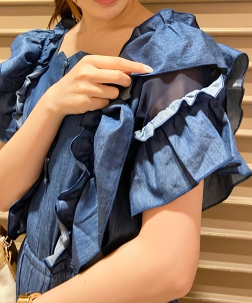 WILLSELECTION(ウィルセレクション)の「ドライストレッチラッフルコンビネゾン(つなぎ/オールインワン・レディース・ブラック/ネイビー・MEDIUM)」の15枚目の写真