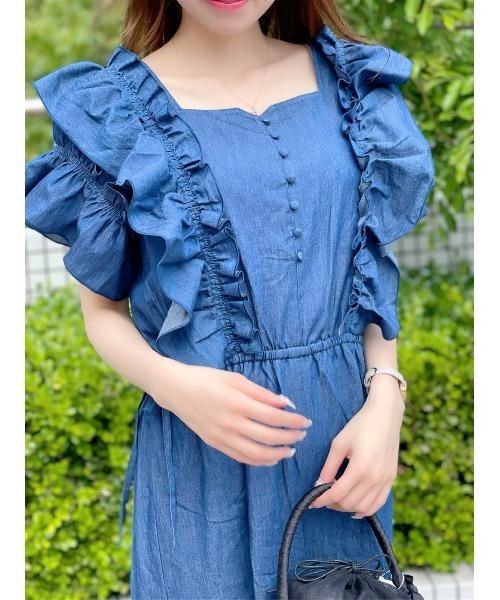 WILLSELECTION(ウィルセレクション)の「ドライストレッチラッフルコンビネゾン(つなぎ/オールインワン・レディース・ブラック/ネイビー・MEDIUM)」の14枚目の写真