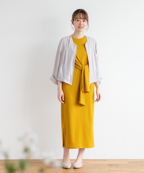 Emilyan（エミリアン）の「【newNANOTEX】ライトブルゾン（ブルゾン・レディース・グレイッシュベージュ/ネイビー・9号）」の4枚目の写真