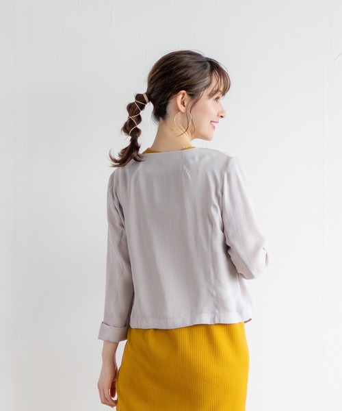 Emilyan（エミリアン）の「【newNANOTEX】ライトブルゾン（ブルゾン・レディース・グレイッシュベージュ/ネイビー・9号）」の9枚目の写真