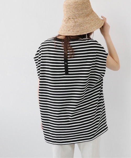 JOURNAL STANDARD relume(ジャーナルスタンダード レリューム)の「フレンチスリーブボーダーTEE◆(Tシャツ/カットソー・レディース・ブラック/ネイビー/ブルー・FREE)」の2枚目の写真