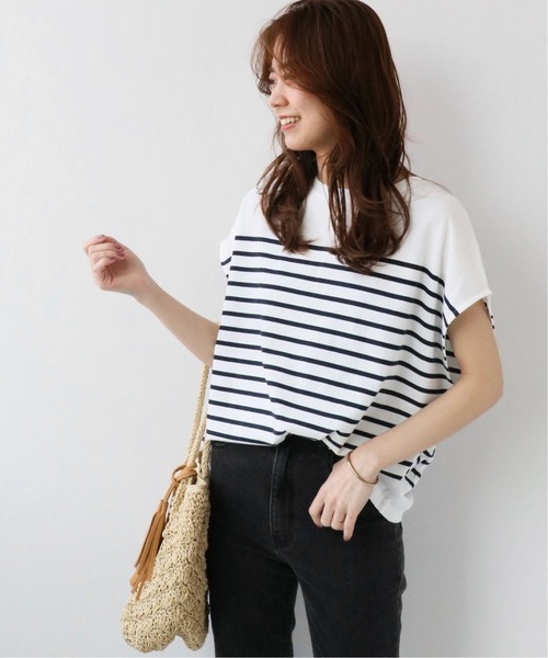 JOURNAL STANDARD relume(ジャーナルスタンダード レリューム)の「フレンチスリーブボーダーTEE◆(Tシャツ/カットソー・レディース・ブラック/ネイビー/ブルー・FREE)」の5枚目の写真