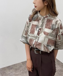 柄バンドカラーシャツ【ZOZOTOWN限定アイテム】