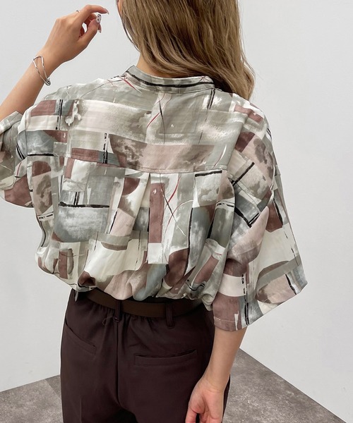 apres jour mignon(アプレジュールミニョン)の「柄バンドカラーシャツ【ZOZOTOWN限定アイテム】(シャツ/ブラウス・レディース・グレー/その他・フリー/X-LARGE)」の15枚目の写真