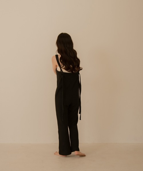 lawgy(ラウジー)の「waffle center line all in one(つなぎ/オールインワン・レディース・ブラック・FREE)」の9枚目の写真