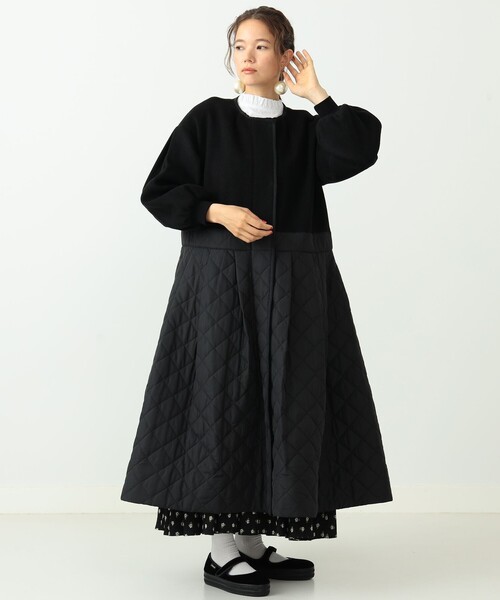 CAROLINA GLASER(カロリナ グレイサー)の「CAROLINA GLASER / キルティング配色コート(その他アウター・レディース・ブラック/ベージュ・ONE SIZE)」の13枚目の写真