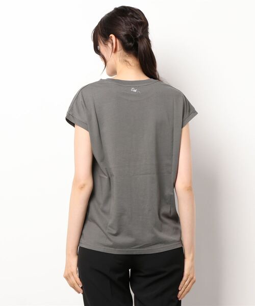 natural couture(ナチュラルクチュール)の「Snoopyコラボ バイオウォッシュフレンチスリーブT(Tシャツ/カットソー・レディース・イエロー/ブルー/アイボリー/スミクロ・FREE)」の16枚目の写真