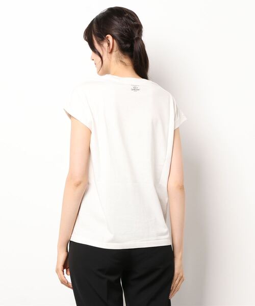 natural couture(ナチュラルクチュール)の「Snoopyコラボ バイオウォッシュフレンチスリーブT(Tシャツ/カットソー・レディース・イエロー/ブルー/アイボリー/スミクロ・FREE)」の10枚目の写真