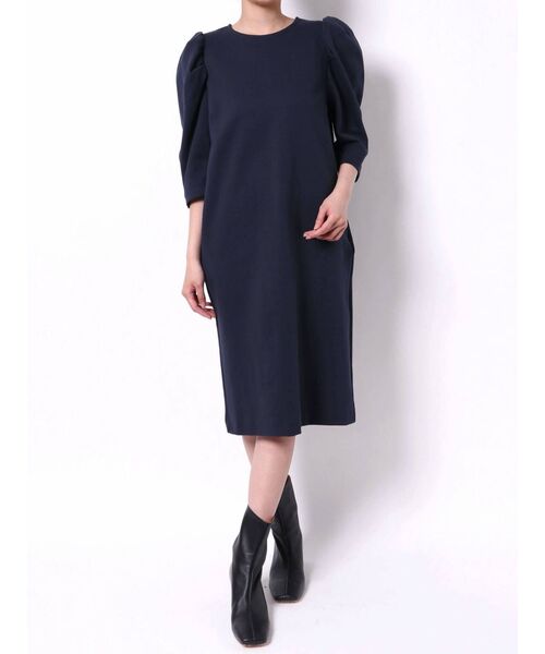 ELENDEEK（エレンディーク）の「パフスリーブリブワンピース（ワンピース・レディース・ブラック/ネイビー/モカ・01/02）」の10枚目の写真