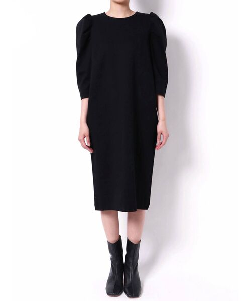 ELENDEEK（エレンディーク）の「パフスリーブリブワンピース（ワンピース・レディース・ブラック/ネイビー/モカ・01/02）」の8枚目の写真