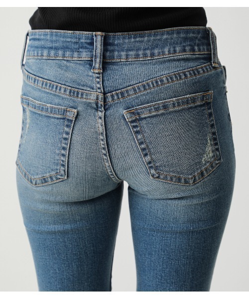 AZUL by moussy（アズールバイマウジー）の「REPAIR DENIM SKINNY / リペアスキニーデニム（デニムパンツ・レディース・ブラック/ブルー/ダークブルー・SMALL/MEDIUM/X-LARGE/X-SMALL/XX-SMALL/LARGE）」の15枚目の写真