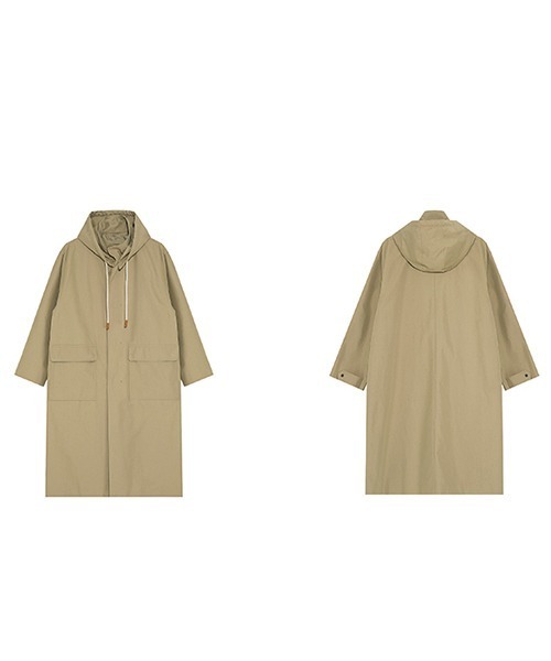 Fano Studios】Hooded windbreaker long jacket FX21W022